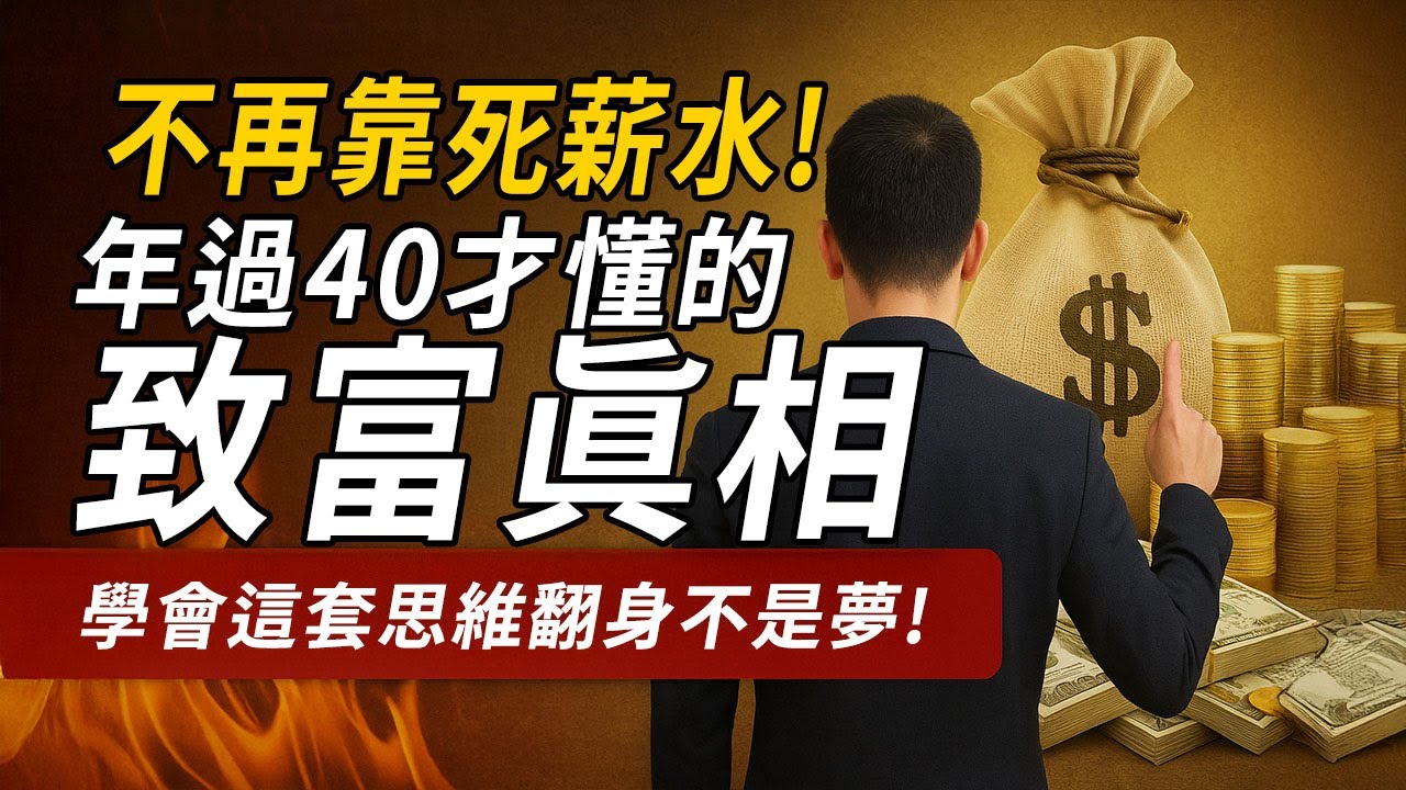 不再靠死薪水！年過40才懂的致富真相，學會這套思維翻身不是夢！ #思維致富 #精英策略 #金錢自由