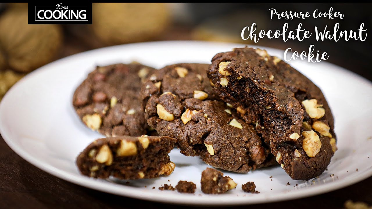 Pressure Cooker Chocolate Walnut Cookie | Chocolate Chip Cookies | Snacks | Cookies Recipe