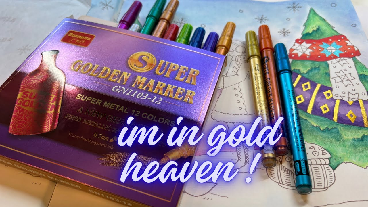 Im in Gold Metallic Heaven:  Coloring with Super Golden Markers / Adult Coloring