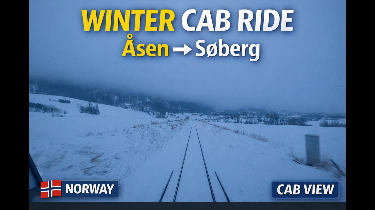 &Aring;sen - S&oslash;berg | Real-Time Train Cab Ride Through Norway