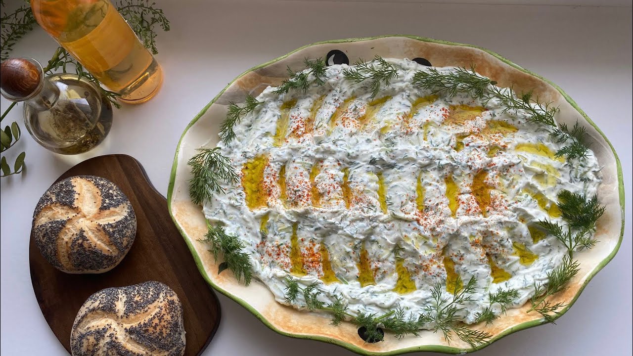 MEZELERİN KRALİÇESİ SAZİKİ YUNAN MEZESİ MUHTEŞEM LEZZETLİ💯