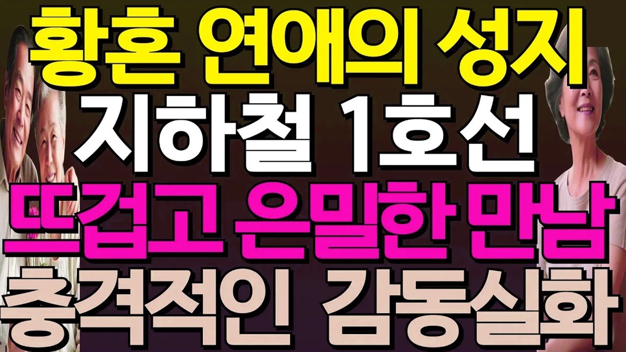 (감동실화) 노년에 외로움을 달래기 위한 연애의 성지 지하철 1호선에서는 무슨일이? 지하철에서 시작된 황혼 로맨스 | 황혼연애 | 황혼사랑 | 인생2막 #오디오북 #인생사연 #실화