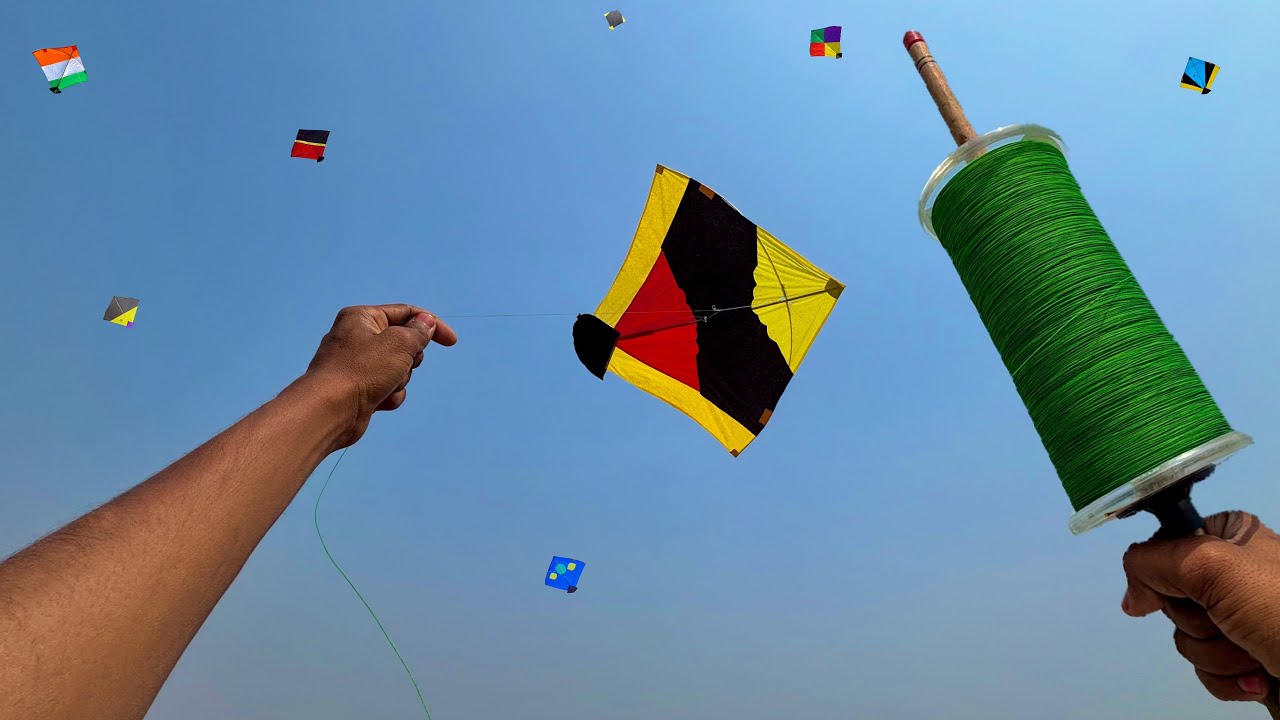 Big Kite Flying With 8400 Manjha Kite Fighting | kite cutting tricks | kite 