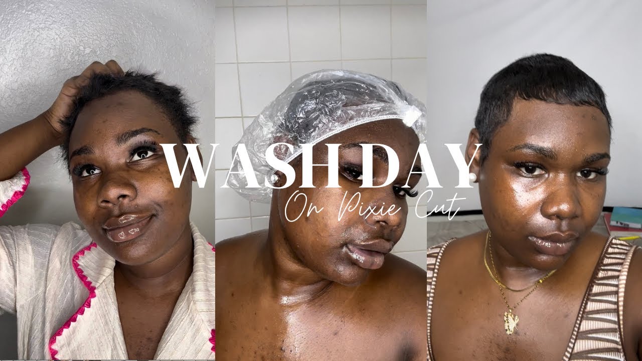 Wash Day Vlog | For Pixie Cut & Relaxed Hair + Style