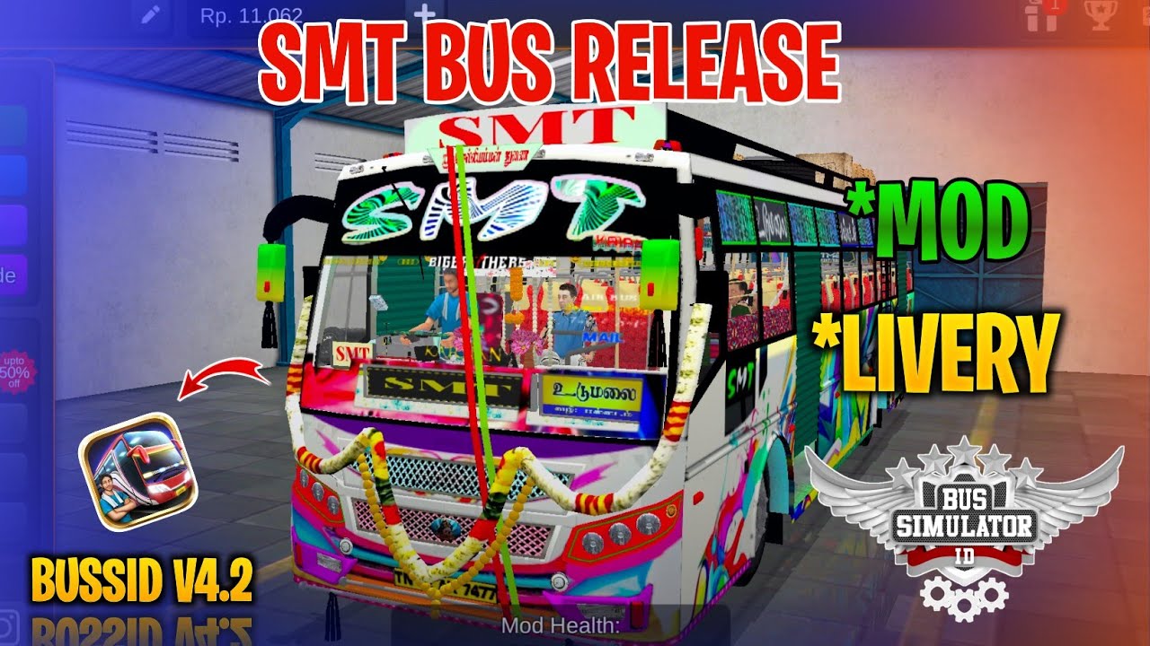 New Smt Bus Mod Tamil | Bus Simulator Indonesia | Smt Bus Livery In Bussid #smt #bus #mod #bussid