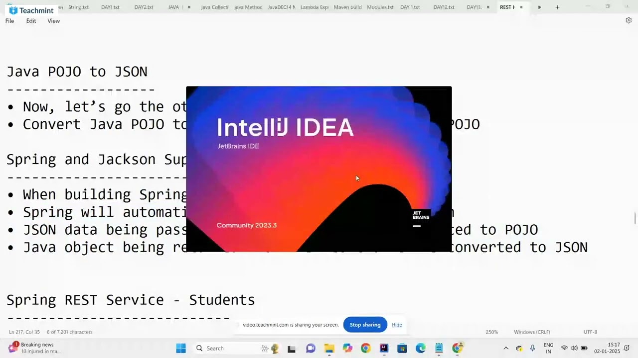 DAY 14 Spring boot JACKSON LIBRARY, POJO CLASS,READ LIST OF STUDENT OBJECTS AND READ