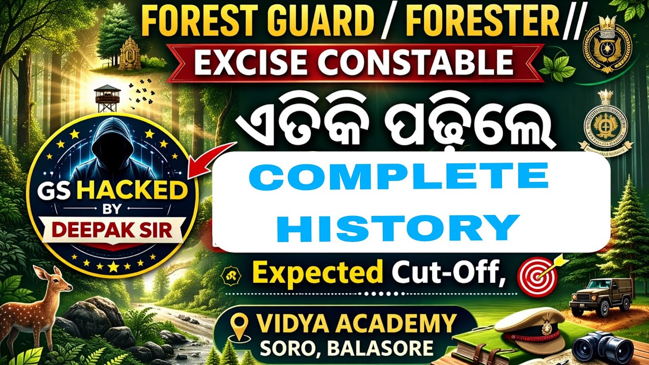 HISTORY QUESTION #GK Question #OSSSC FOREST GUARD //#FORESTER PYQ#PYQ OSSS //OSSSC EXAM