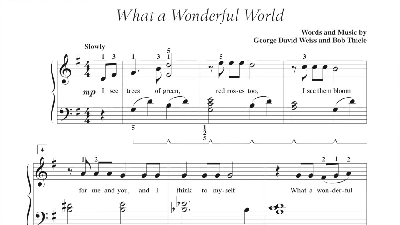 What a Wonderful World (page 76, Adult Piano Adventures Popular Book 1)
