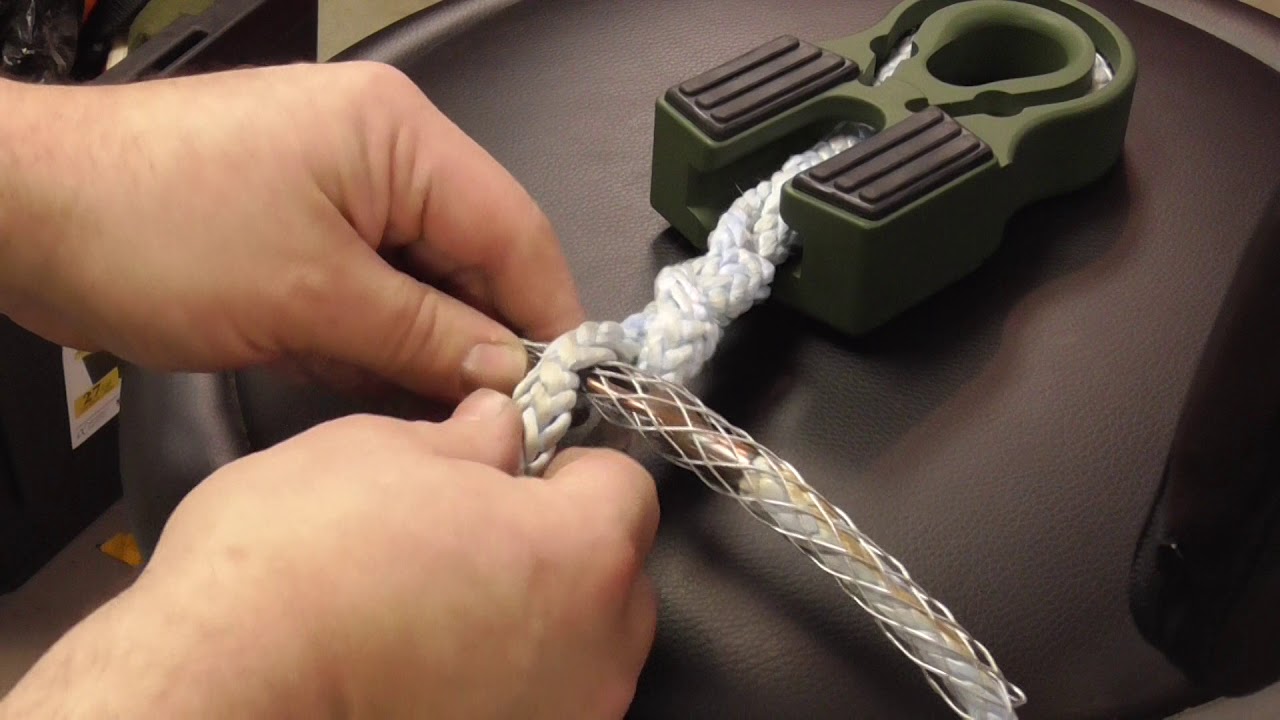 Synthitic Winch line splicing on a Factor 55 flat link