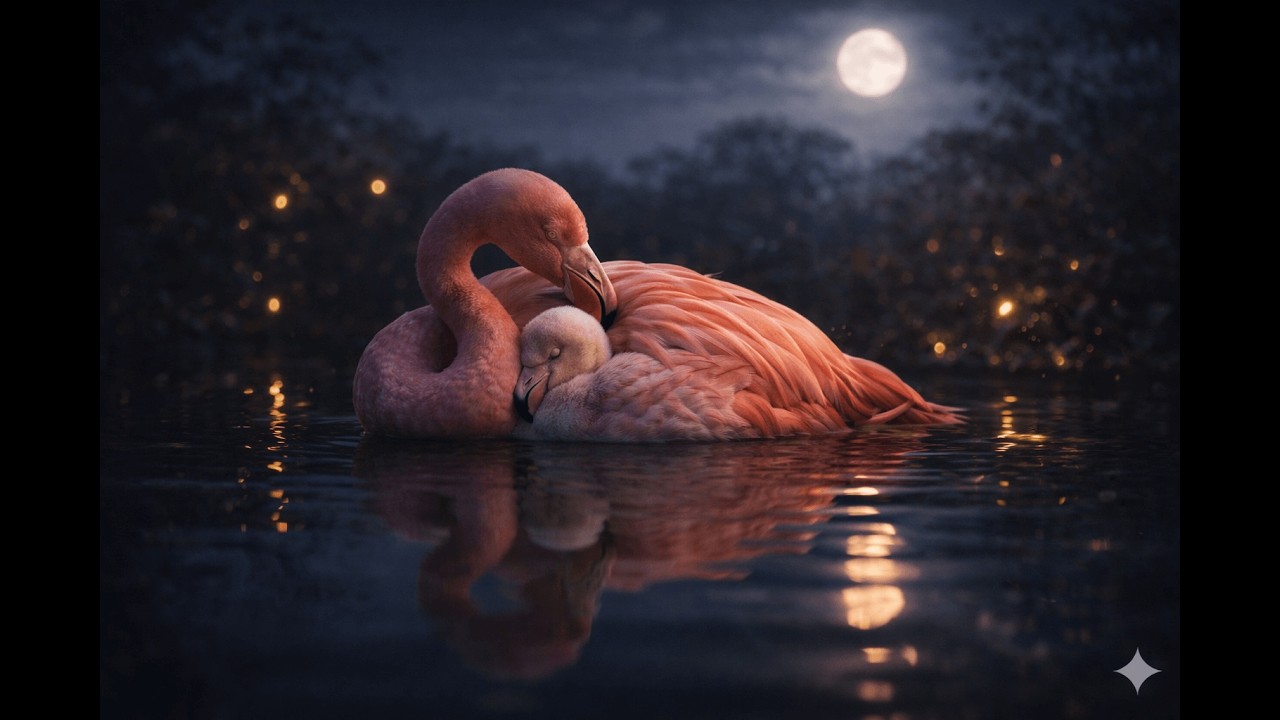 Sleepy Flamingo - 1 Hour Of Lullaby For baby Rest
