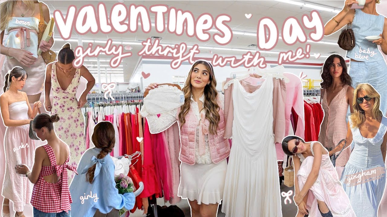 a VERY GIRLY thrift with me 🎀 *thrifting all things lace, ruffles, pinks and bows!*