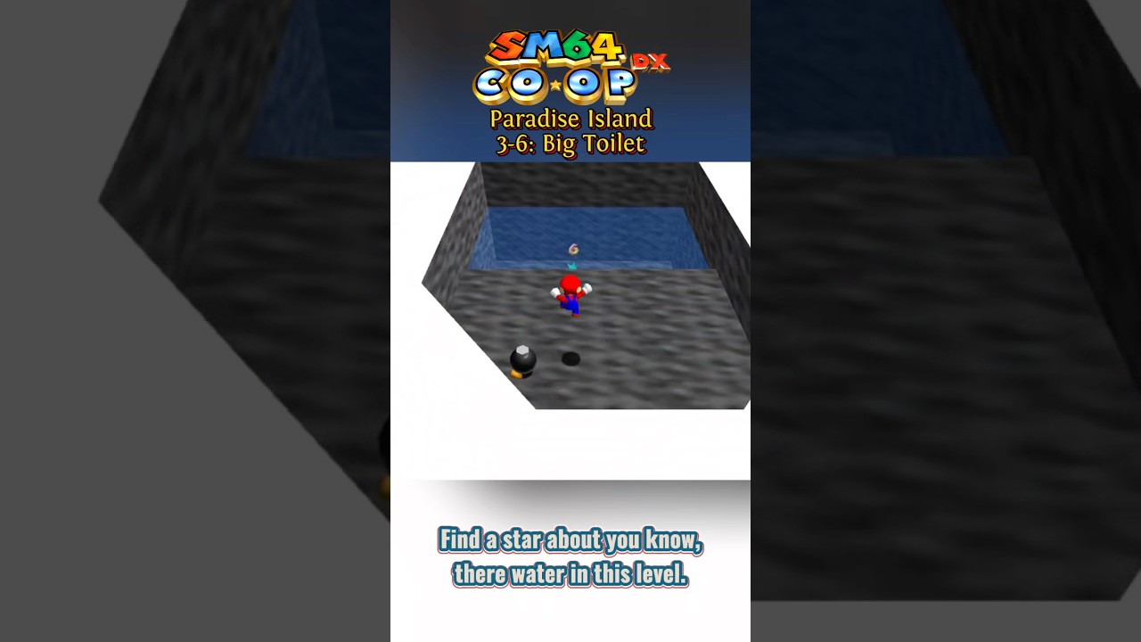 Super Mario 64 OMM Paradise Island: 3-6 Big Toilet 