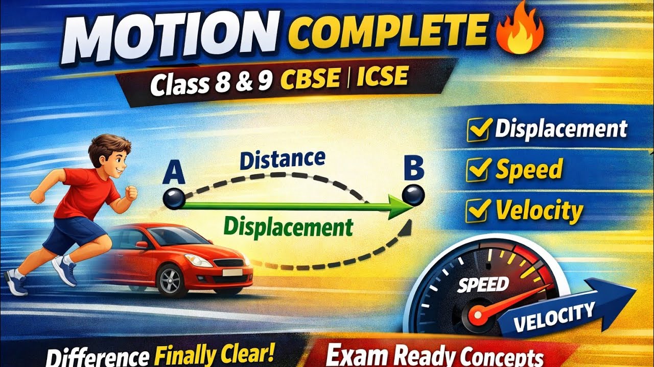 Speed, Velocity & Acceleration Explained , class 9and 10 