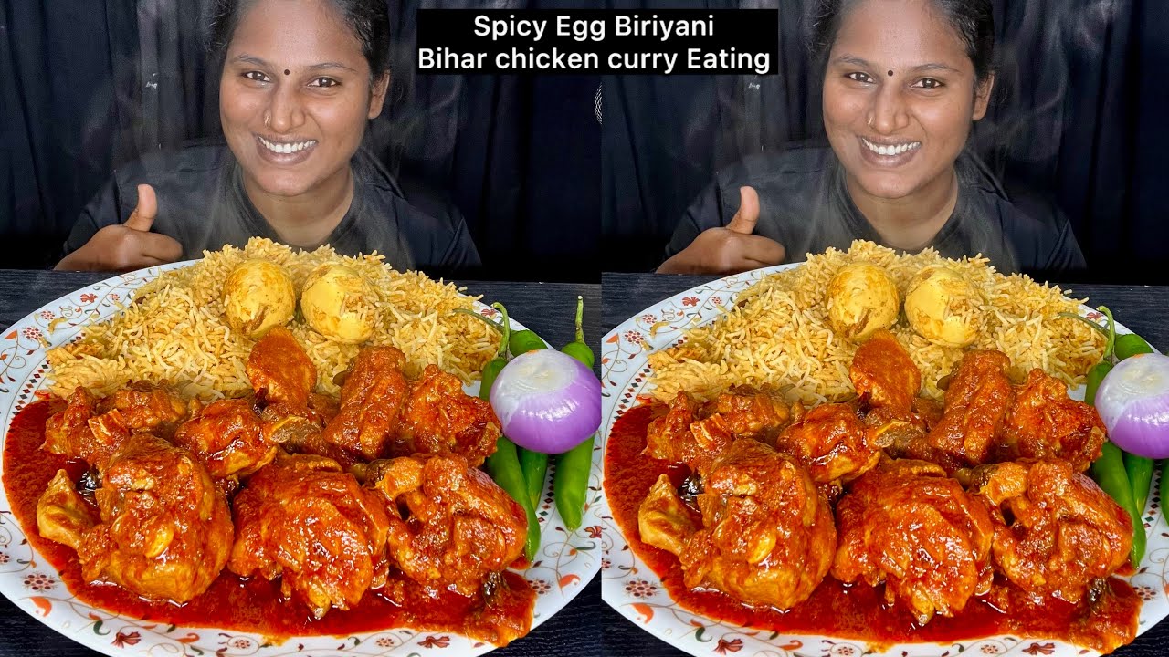 Spicy Egg Biryani Bihar Chicken Curry Eating Challenge | Video 216