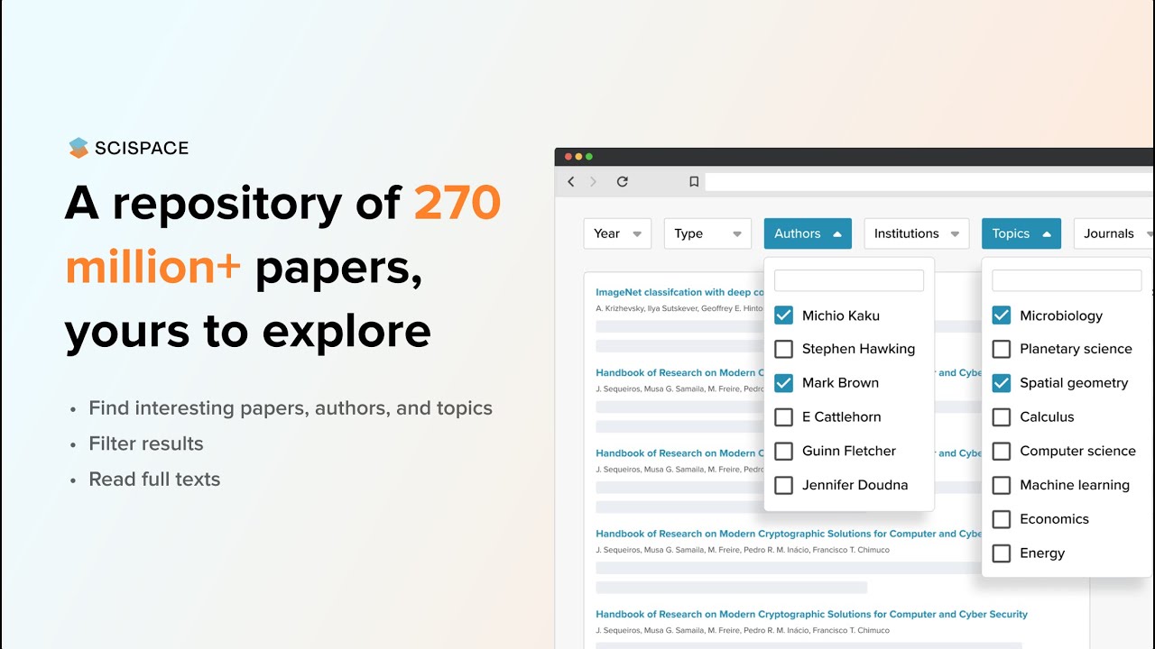 Introducing SciSpace &mdash; Discover, read, and understand scientific literature!