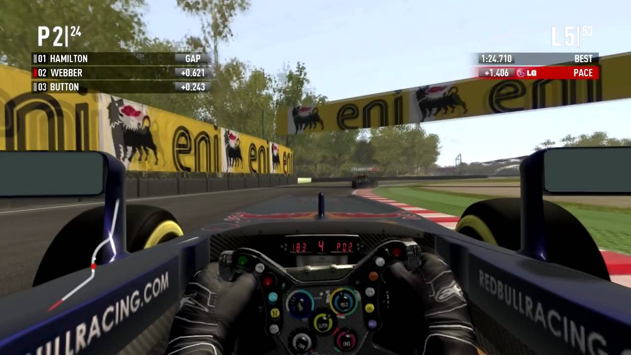 F1 2011 Review and Let's Play: 100% race on expert mode- Monza- Red Bull - Mark Webber