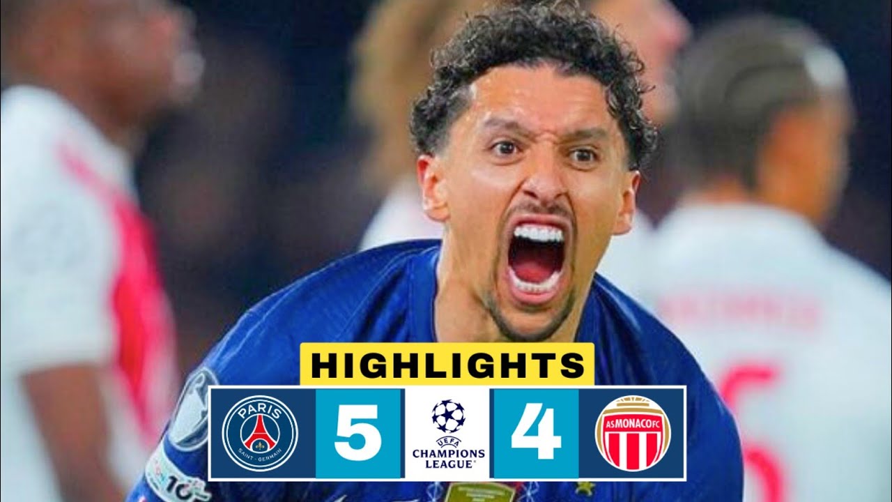 PSG vs AS Monaco 2-2 (Agg. 5-4) Resum&eacute; | Kvaratskhelia Goal | UCL Highlights | Coulibaly Red Card 