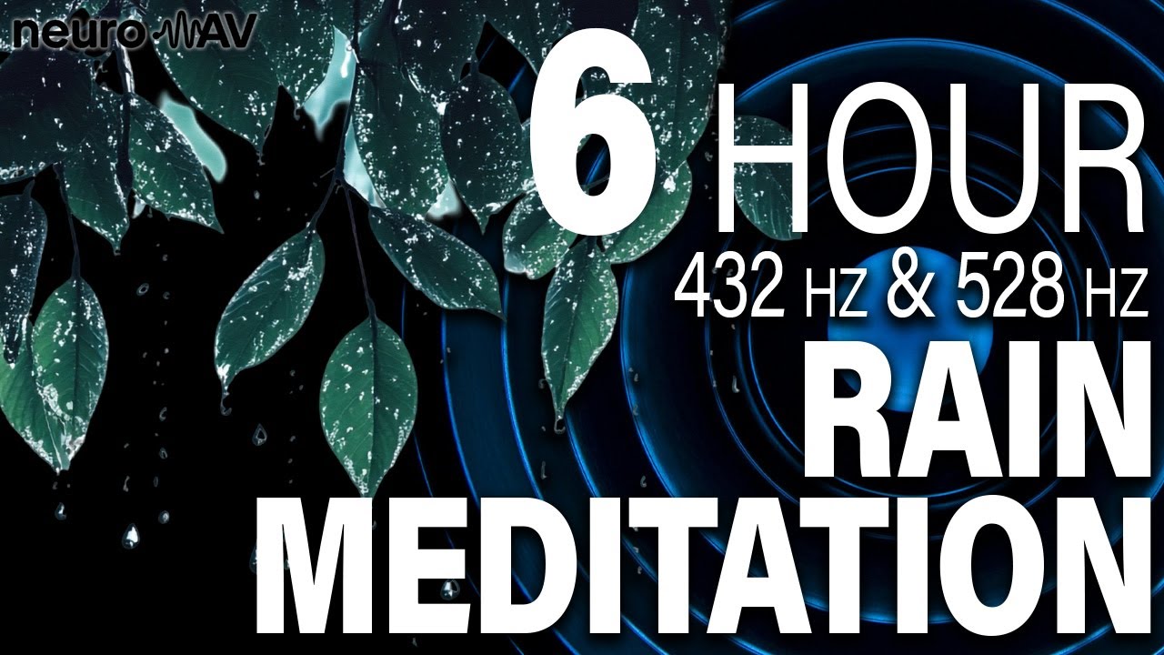 Rain Sounds + 432Hz & 528Hz Binaural Pure Tone 🌧 | 5.5 Hours | Deep Meditation & Sleep |Black Screen