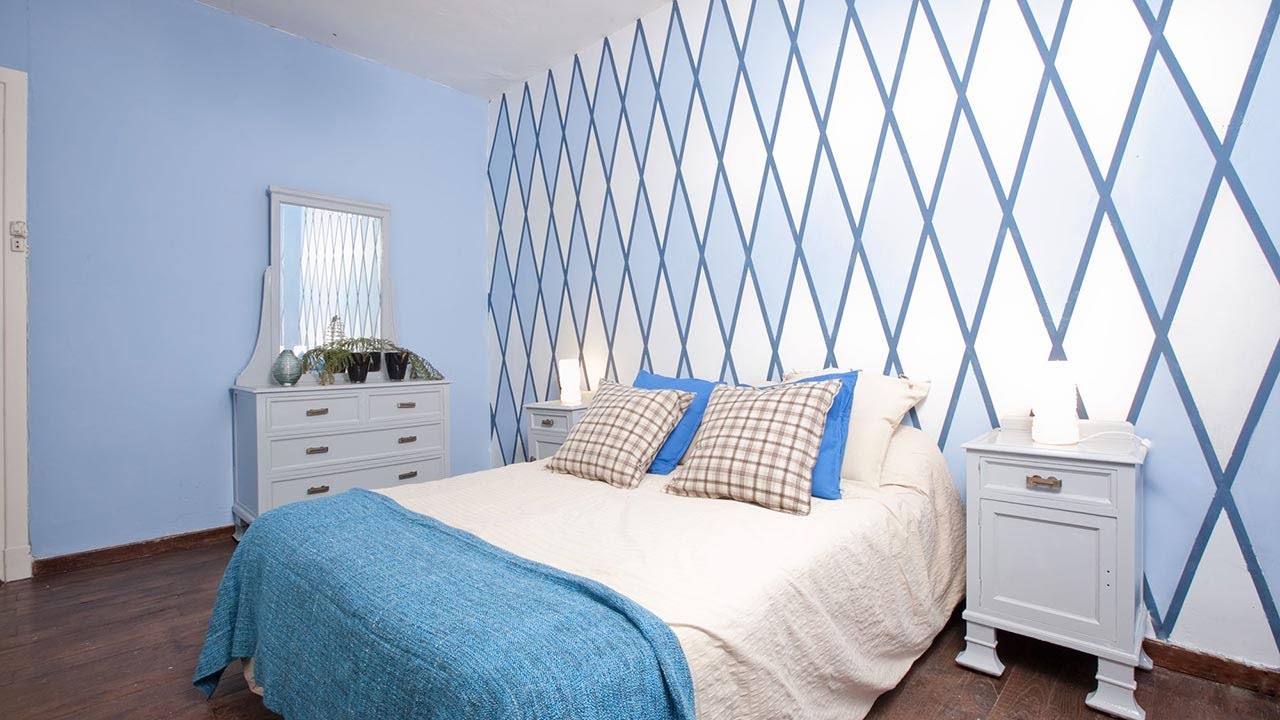Decorar DORMITORIO con MUEBLES RECICLADOS y pared de ROMBOS 🔷 - Programa completo - Decogarden