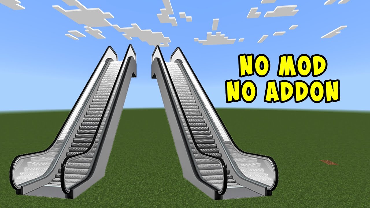 How to Build an Escalator in Minecraft PE/Minecraft Bedrock!!! WORK 100%