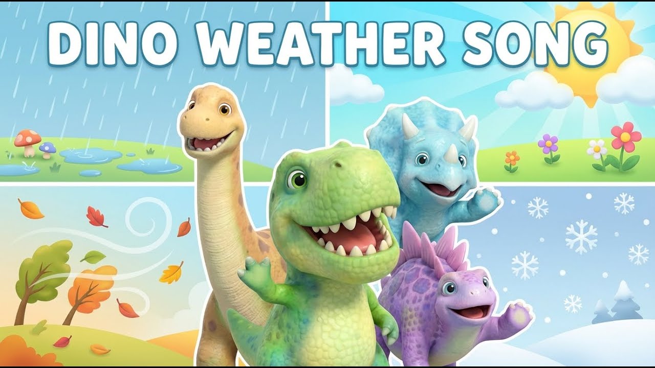 Rain Rain Go Away Dinosaur Song | Weather Songs for Kids