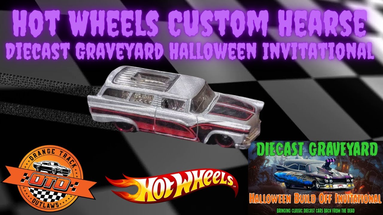 Hot Wheels Custom Hearse Diecast Graveyard Halloween Build Off
