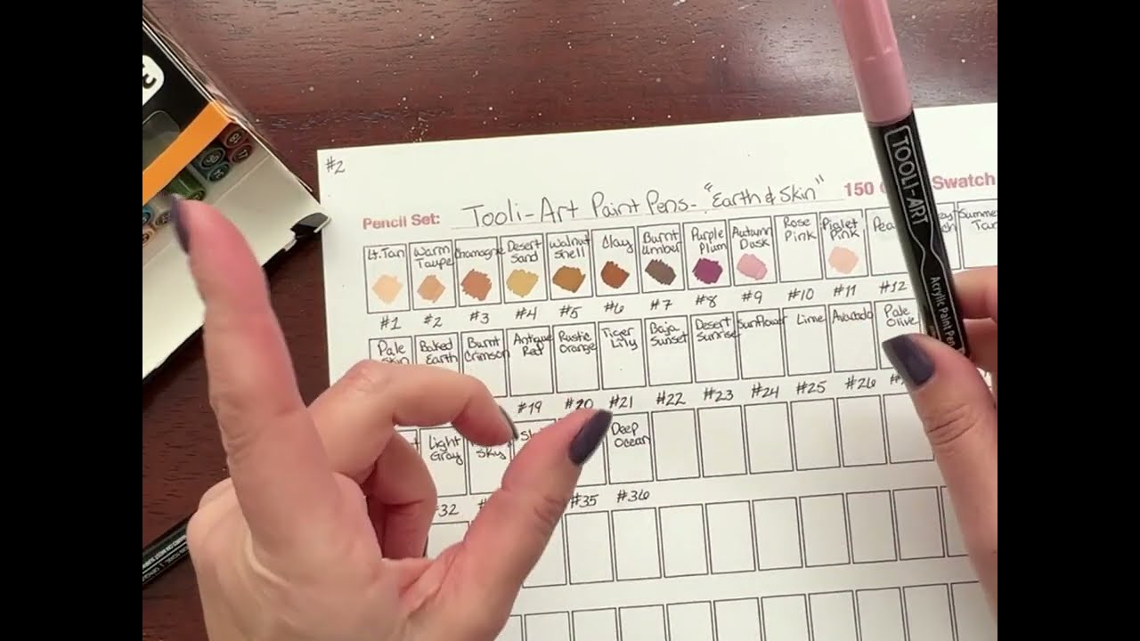 Swatching out Tooli Art Acrylic Paint Pens and how I've been using them | Adult coloring