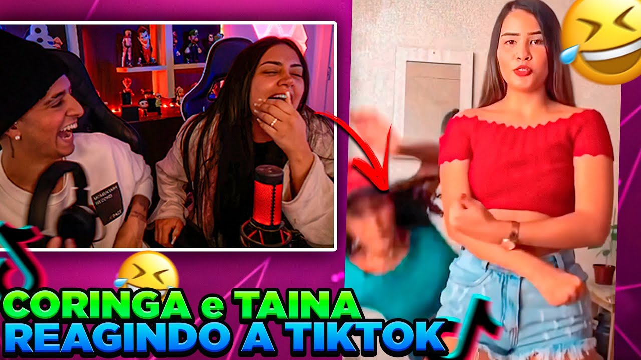 CORINGA e TAINA COSTA REAGINDO A TIKTOK E VÍDEOS ENGRAÇADOS !!! TENTE NÃO RIR #92