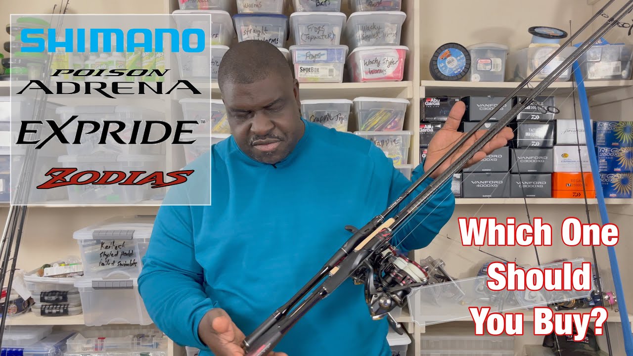 Shimano Poison Adrena, Shimano Expride B, & Shimano Zodias Spinning Rods compared & contrasted