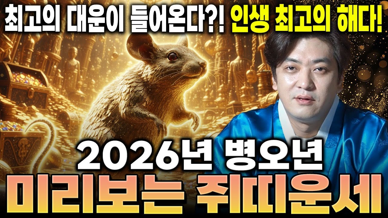 🌟2026년 미리보는 쥐띠운세🌟최고의 대운이 들어온다?! 인생 최고의 해를 보낼겁니다 / 60년생 72년생 84년생 96년생 쥐띠 운세