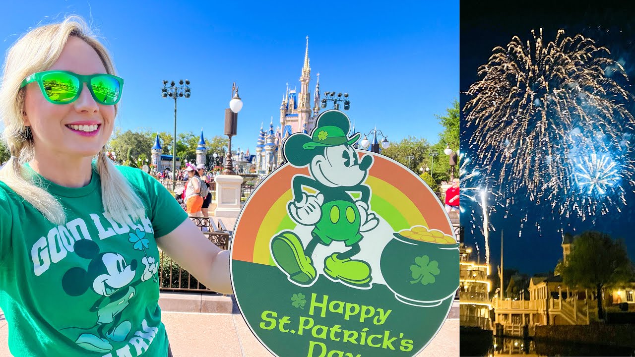 Magic Kingdom St. Patrick's Day, Spring Break 2022! Rides, TRON, Food, Crowds, Fireworks!
