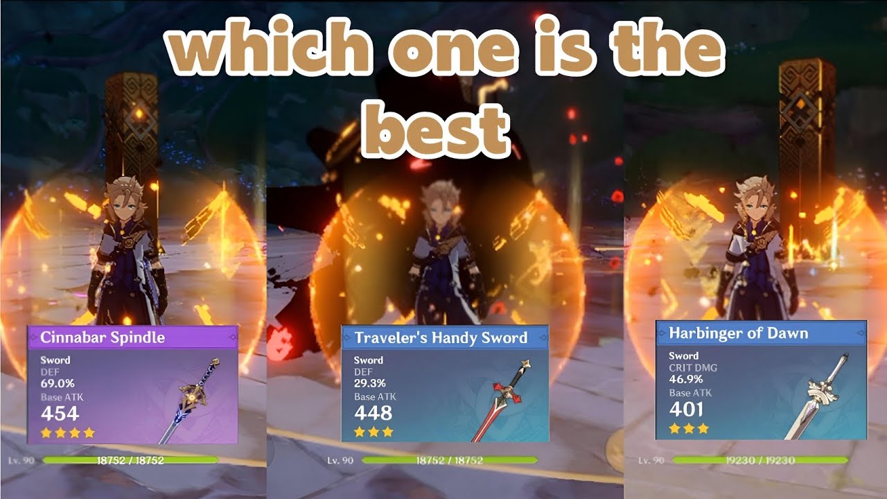 Albedo build weapons is the best [ cinnabar vs handy sword vs harbinger of dawn ]