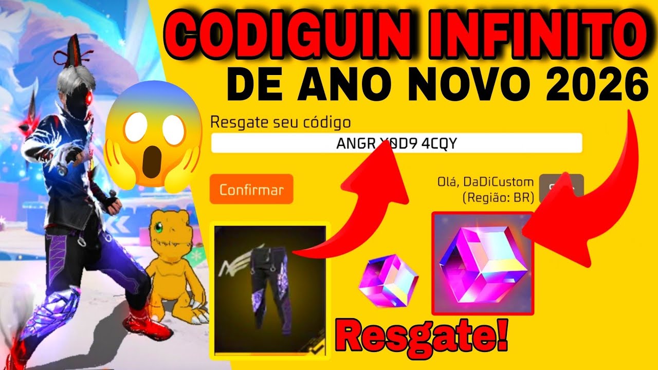 NOVO CODIGUIN INFINITO 2026 RESGATE AGORA! CODIGUINHO NOVO EVENTO Angelical e Cubo Magico FREE FIRE