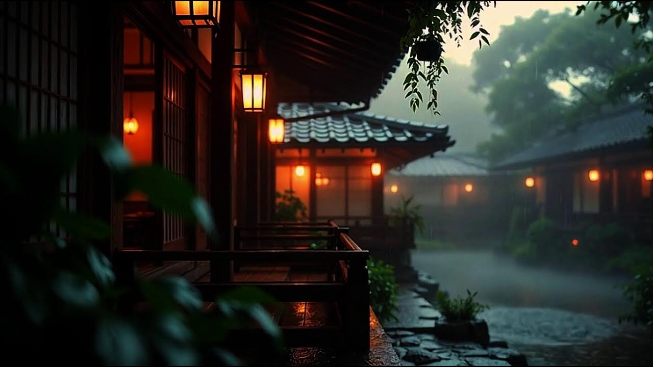 LIVE 24/7 Japanese Rain Night ASMR  • Zen Rain Atmosphere  Untuk Tidur   🔴 LIVE Japanese House Rain