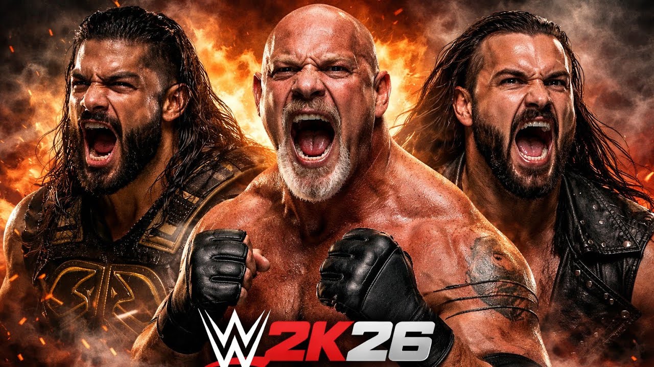 Goldberg vs Drew McIntyre vs Roman Reigns – Triple Threat Mega Clash! 🔥