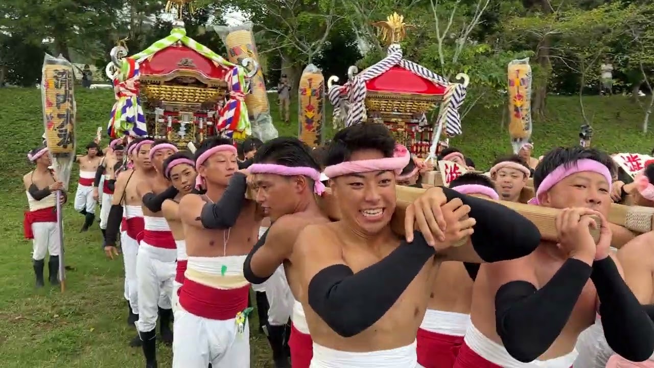 いすみ市　山田神社千年祭4 大井瀧内神社到着　渋田賀茂神社と深堀瀧口神社と祭り唄
