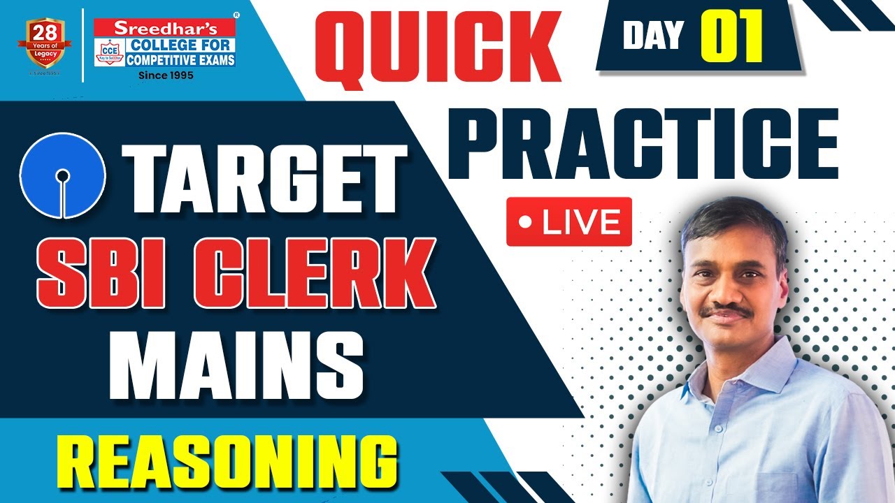 TARGET SBI CLERK MAINS 2024  | REASONING QUESTIONS (DAY 01) | QUICK PRACTICE | DAILY MOCK TEST
