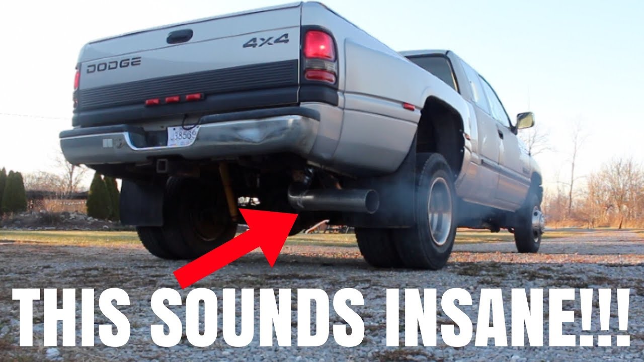12 VALVE CUMMINS GETS NASTY 5 inch STRAIGHT PIPE EXHAUST!!! *EXTREMELY LOUD!*