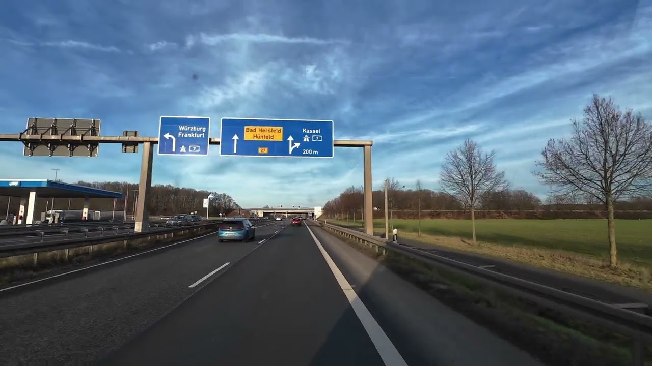ASMR Bus Ride from Fulda to Autobahn A7 toward Hannover | Relaxing German Drive