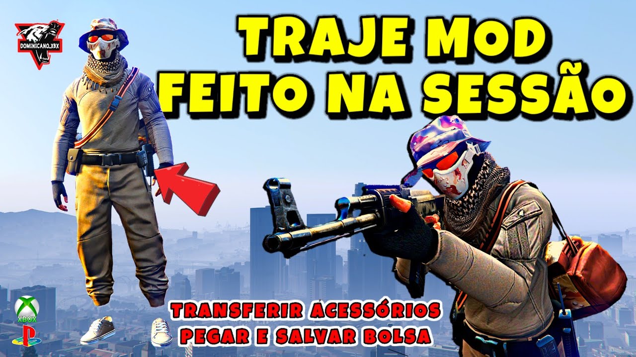 GTA 5 Online: TRAJE MOD COM BOLSA (FUNCIONANDO 2025 | Transferir Acessórios na Sessão)