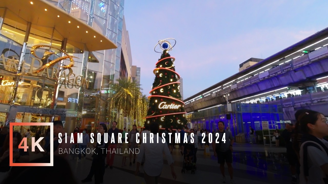 Siam Square Christmas 2024 | Virtual Walking Tour | Bangkok, Thailand