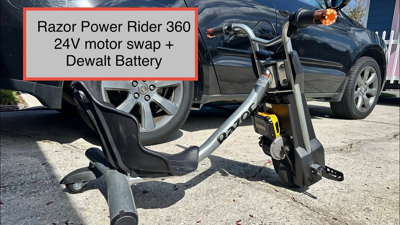 Razor Power Rider 360 24V Motor Swap + DeWalt Battery Conversion 🔧 Full Tutorial Instructions DIY