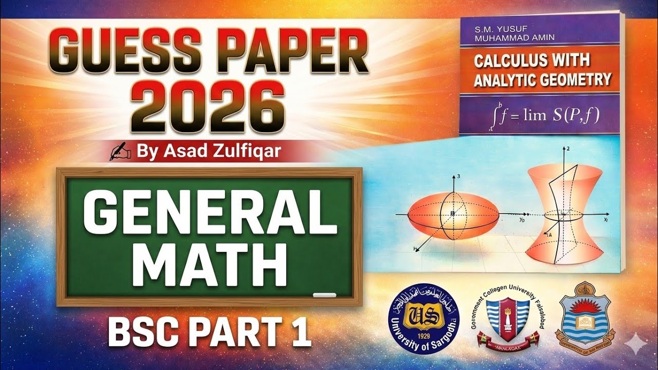 Math BSc Part 1  Guess Paper for Annual exam 2026