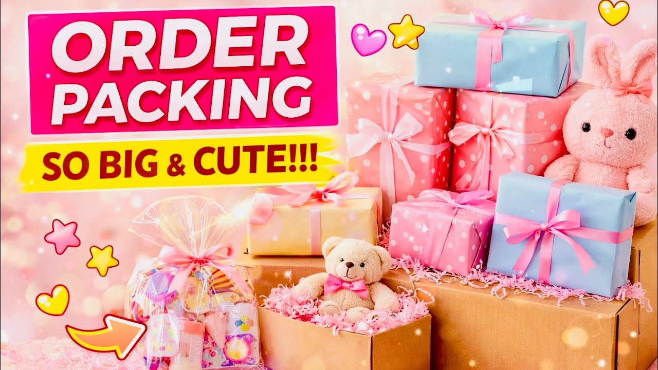 ￼ BIG & CUTE Order Packing 💕 | Aesthetic Packing ASMR (fake order)￼#sweetsamruddhi #orderpacking 