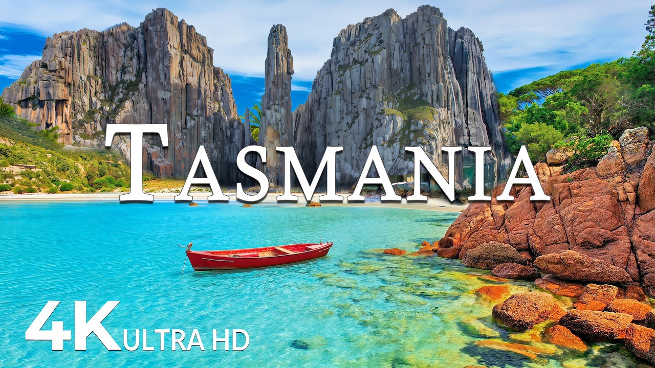 FLYING OVER TASMANIA (4K UHD) &ndash; Soothing Music Along With Beautiful Nature Video - 4K Video ULTRA HD