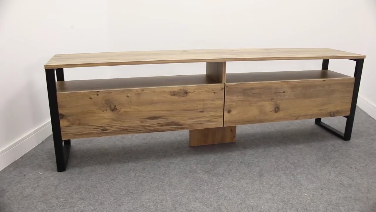 Home Canvas Royal TV Unit – Pine Wood Finish | Modern TV Stand | Upto 75 inch TV  ML19 A