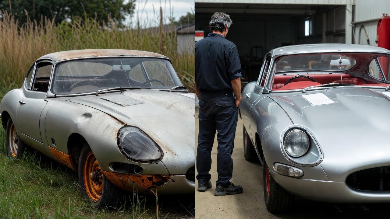 Abandoned 1963 Metallic Silver Jaguar E-Type Series 1 Full Restoration - ASMR Junk to Jewel 4K