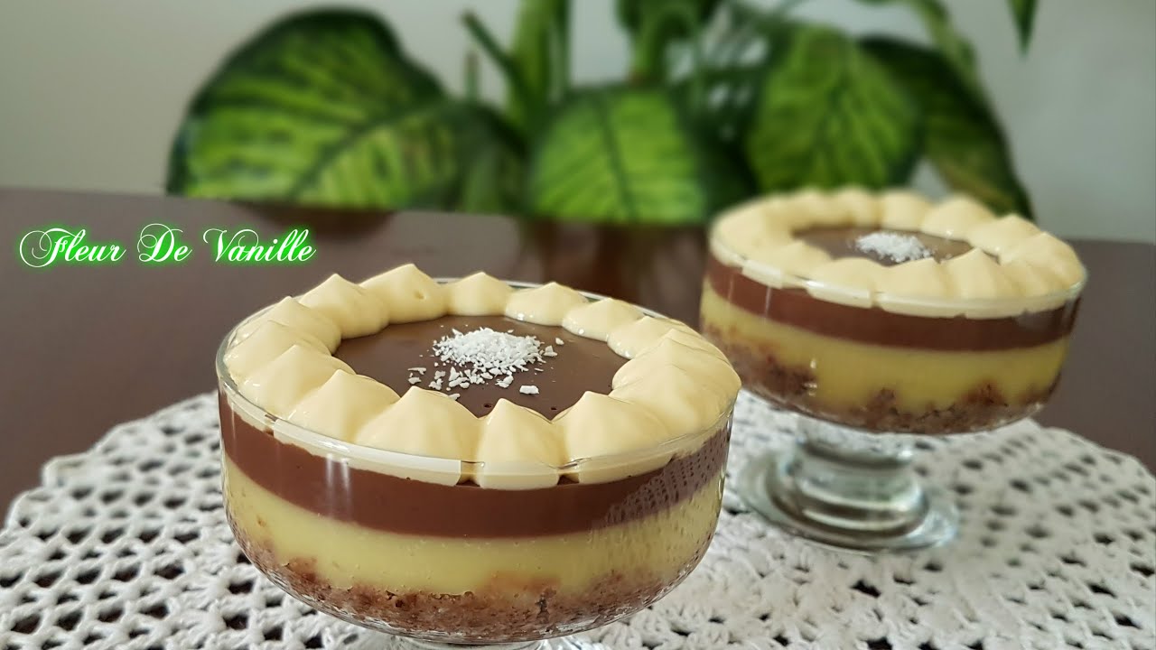 Crème dessert vanille chocolat /Vanilla & chocolate cream dessert/كريم ديسير بلفانيليا و الشكولاطة