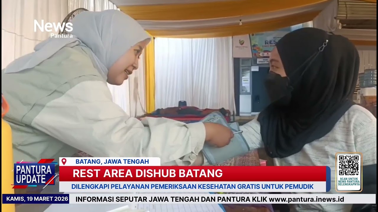 Layanan pemeriksaan kesehatan pemudik yang singgah di Posko Mudik Dishub batang 