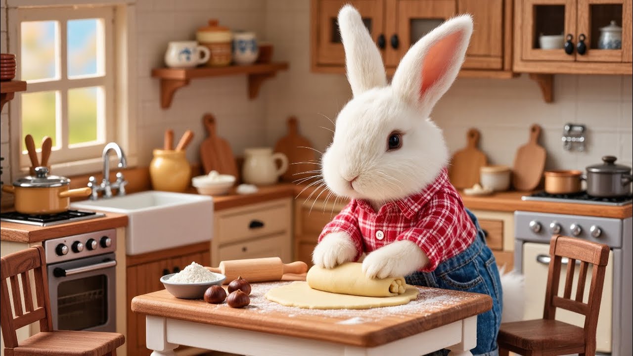 Daddy Bunny's Chestnut Pie | Cute ESL Song for Learning 🍰